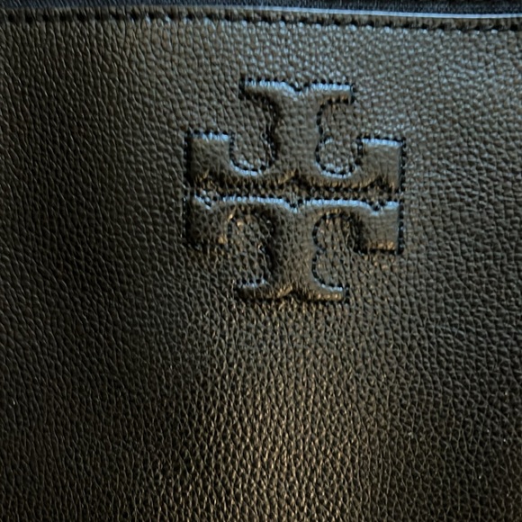 Tory Burch Black Ella Canvas and Leather Tote🔥 - Picture 9 of 16